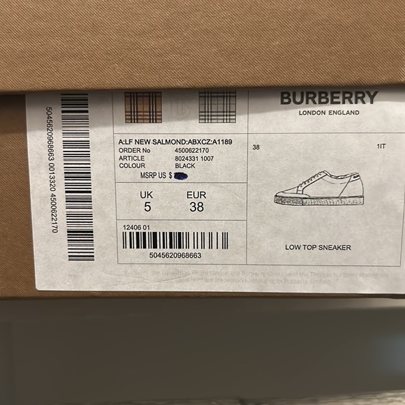 Burberry Womens Low Top Sneakers - Picture 5 of 5